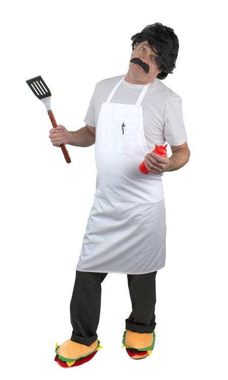 Bob's Burgers costume with hamburger slippers
