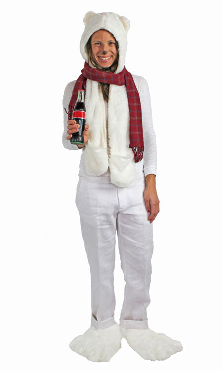 Polar Bear costume with bear paw slippers