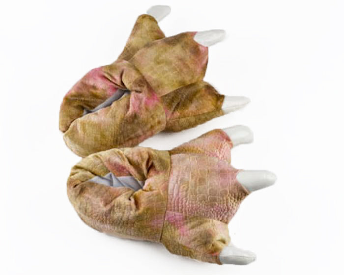 Brown Dinosaur Feet Slippers 4