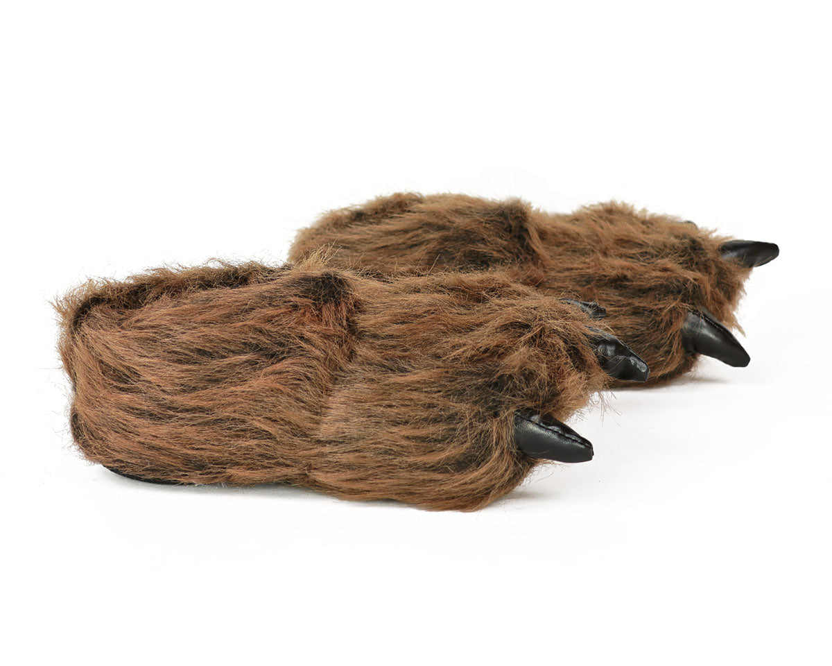 Kids Grizzly Bear Paw Slippers Side View