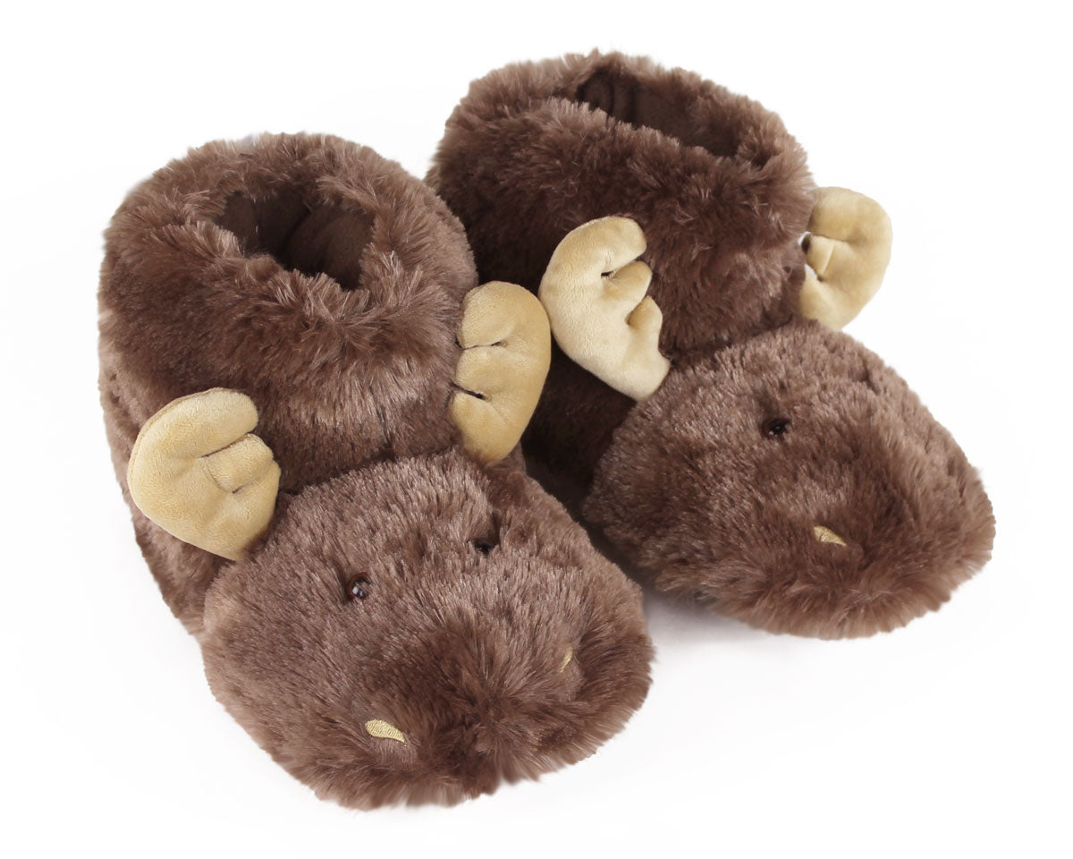 Cozy Moose Slippers | Moose Critter Boot Slippers