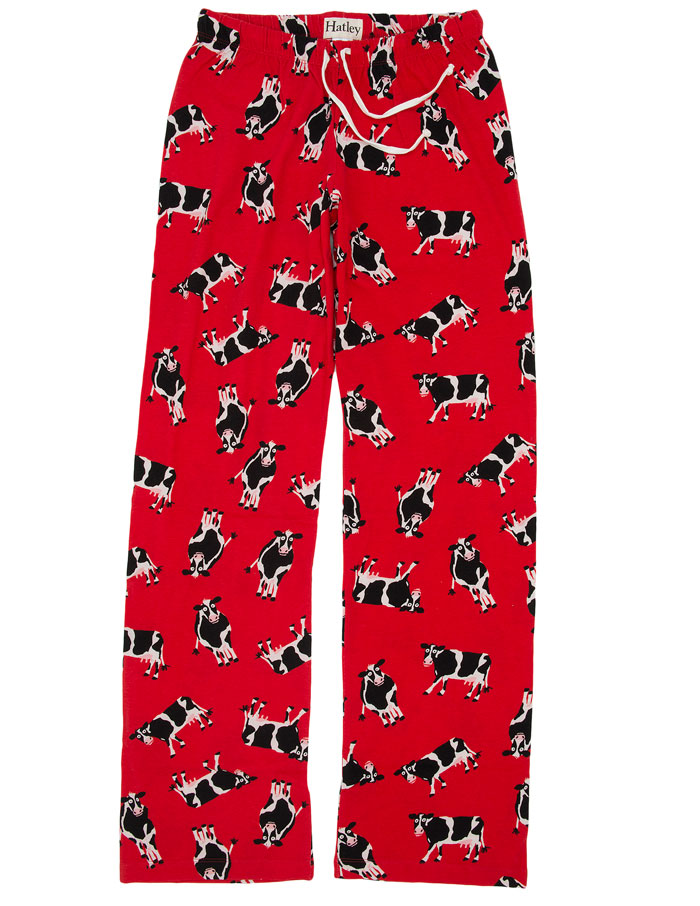 cow print pj pants