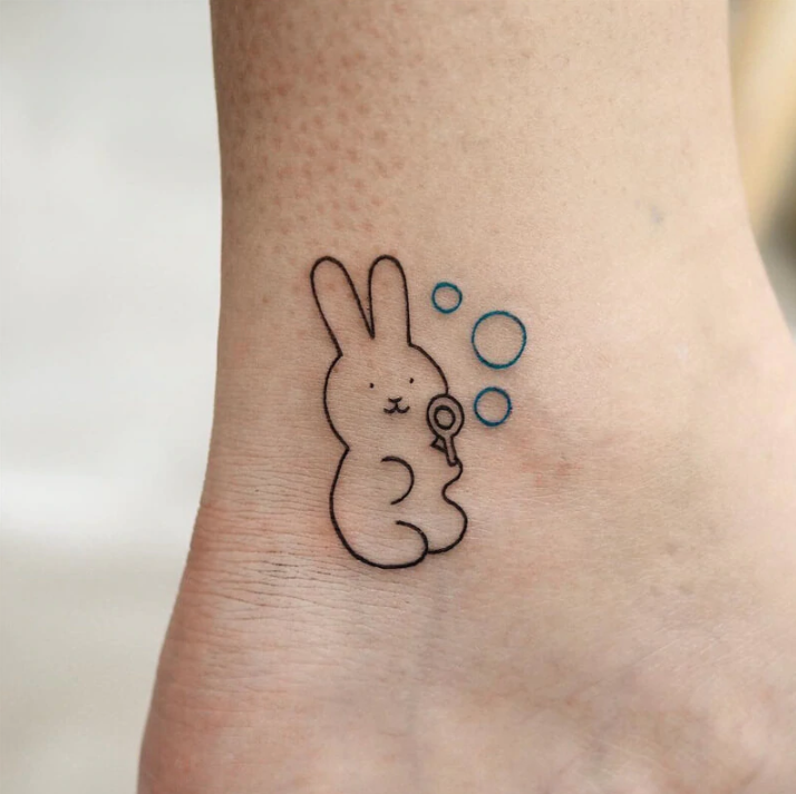 Cute Bunny Tattoo by Larissa Long