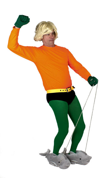 Aquaman costume with dolphin slippers