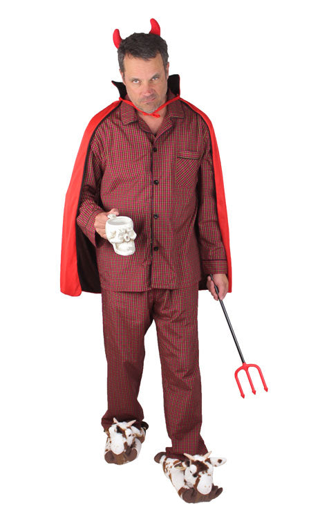 Devil's day off costume with goat slippers