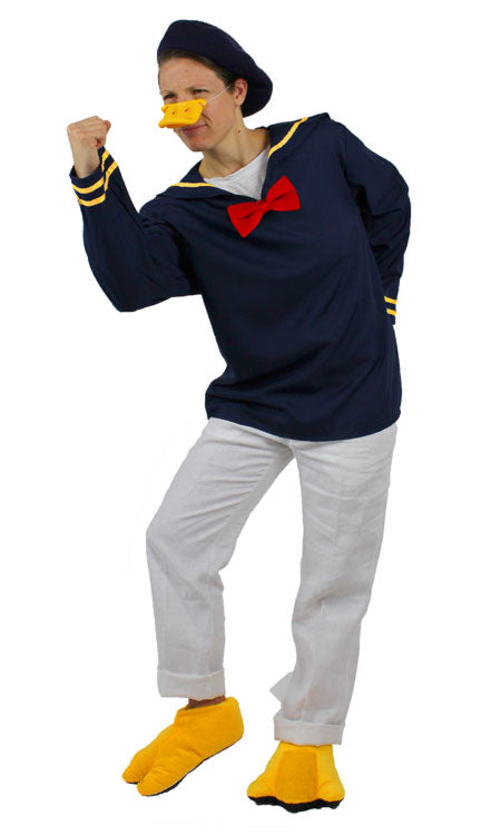 Cartoon duck costume with duck slippers