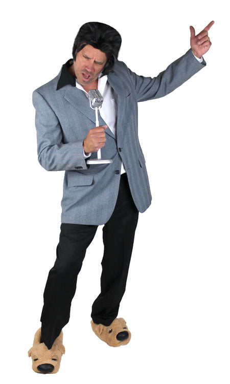 Elvis costume with dog slippers