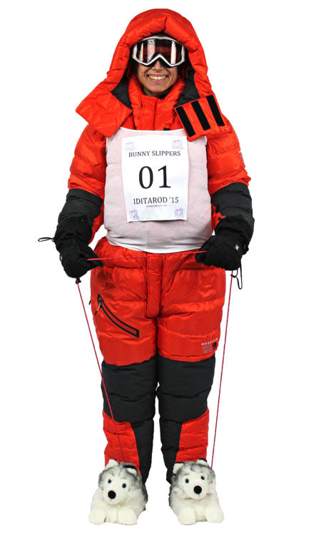 Iditarod Racer costume with Husky slippers