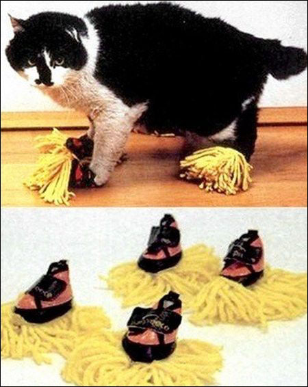Put Kitty To Work With Cat Duster Slippers