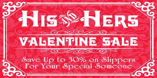 Valentine's Day His & Hers Sale and Shipping Deadlines