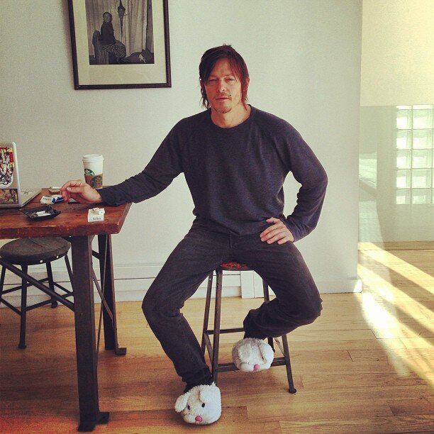 Norman Reedus, Bunny Slipper Enthusiast!