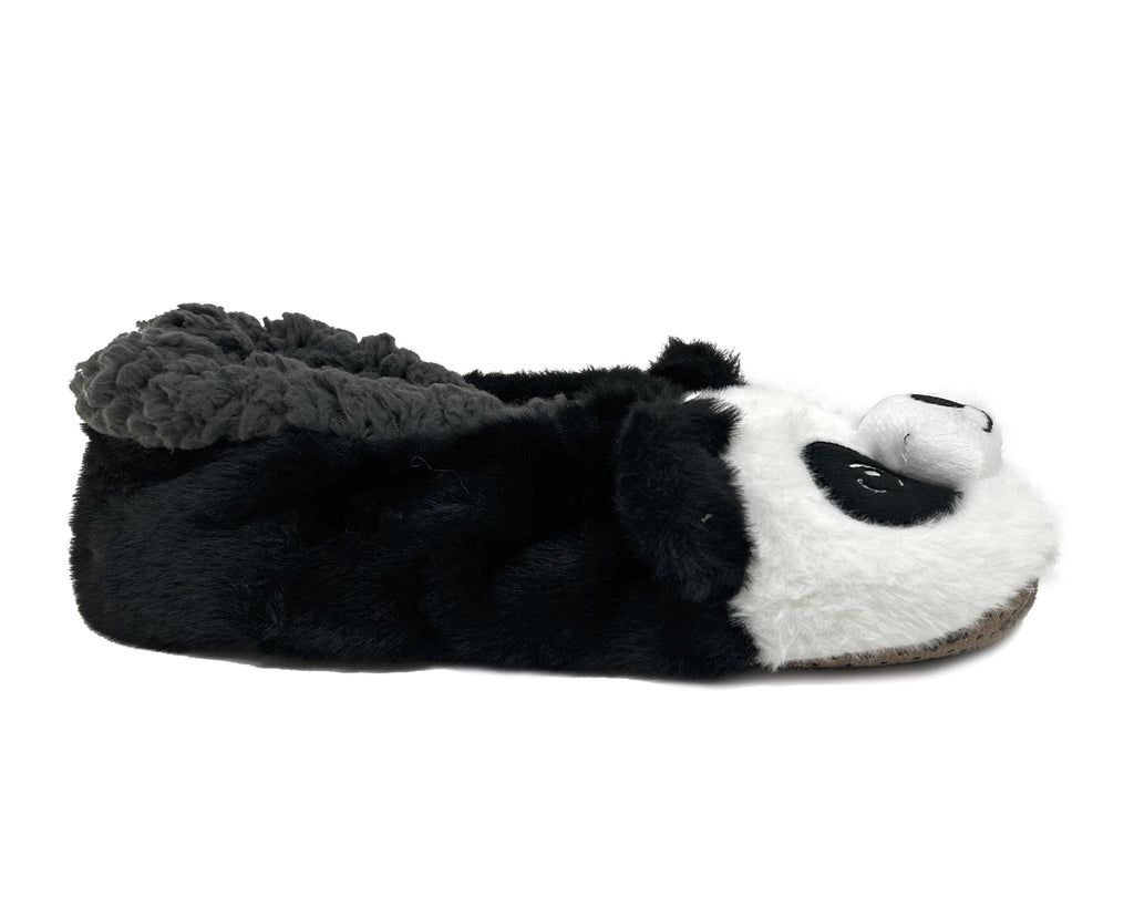 Panda-shaped slipper on a white background