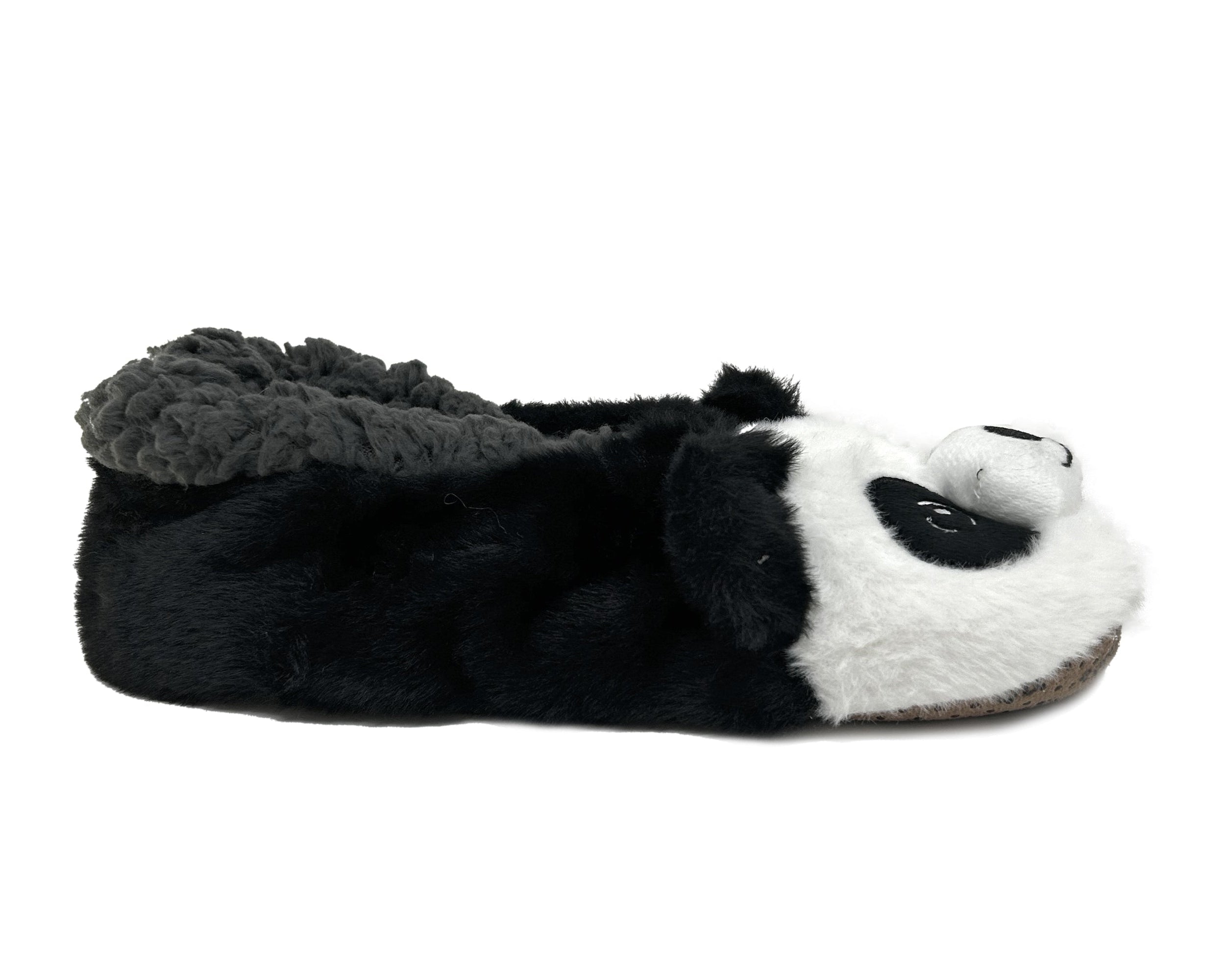 Panda-shaped slipper on a white background