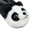 Plush panda slipper on a white background