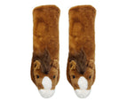 Pair of horse-themed socks with a white background