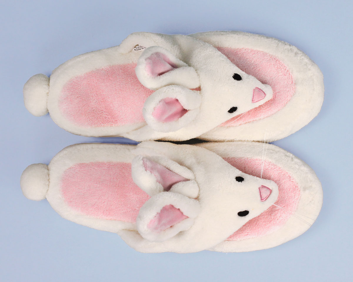 Mnsruu Flip Flops Mit Waldfuchs & Häschen-Design – Rutschfeste Badeschuhe Für Zu Hause, Hotel, Spa & Reisen, Größe L (40-42)