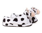 Pair of Cow-patterned slippers on a white background