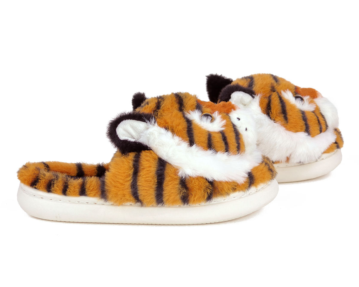Fuzzy Tiger Slippers Side View