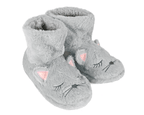 Gray cat-shaped slipper boots on a white background