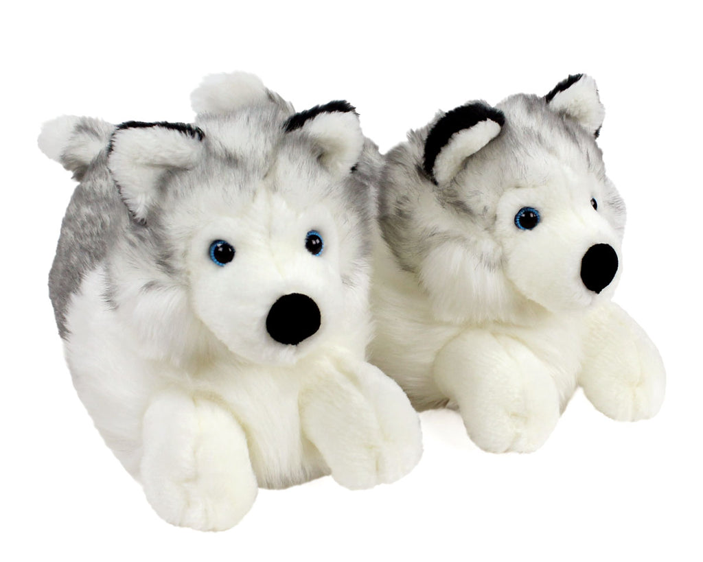 Novelty Husky Hond Slippers voor Mannen Dames, Harige Winter Animal Novelty Husky Hond Slippers voor Mannen Dames, Harige Winter Animal