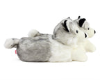 Pair of Husky Dog Slippers seen from the side