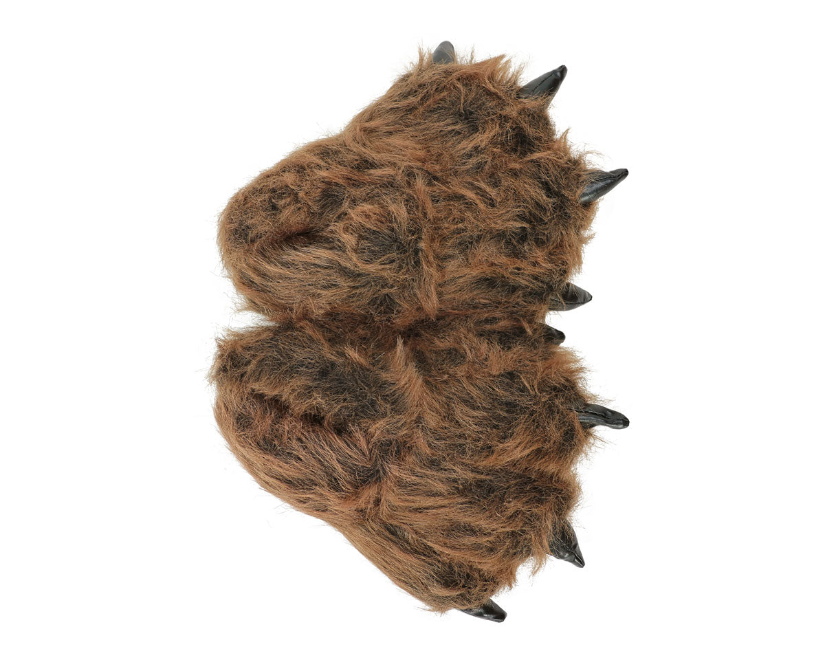 Kids Grizzly Bear Paw Slippers Top View 