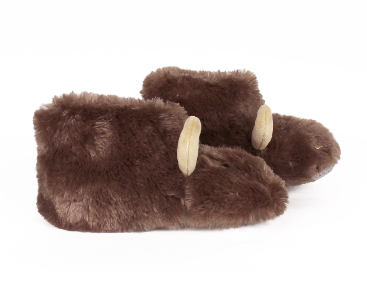 Kids Cozy Moose Slippers | Moose Critter Boot Slippers
