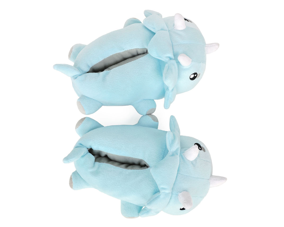 Kids Triceratops Dinosaur Slippers Top View