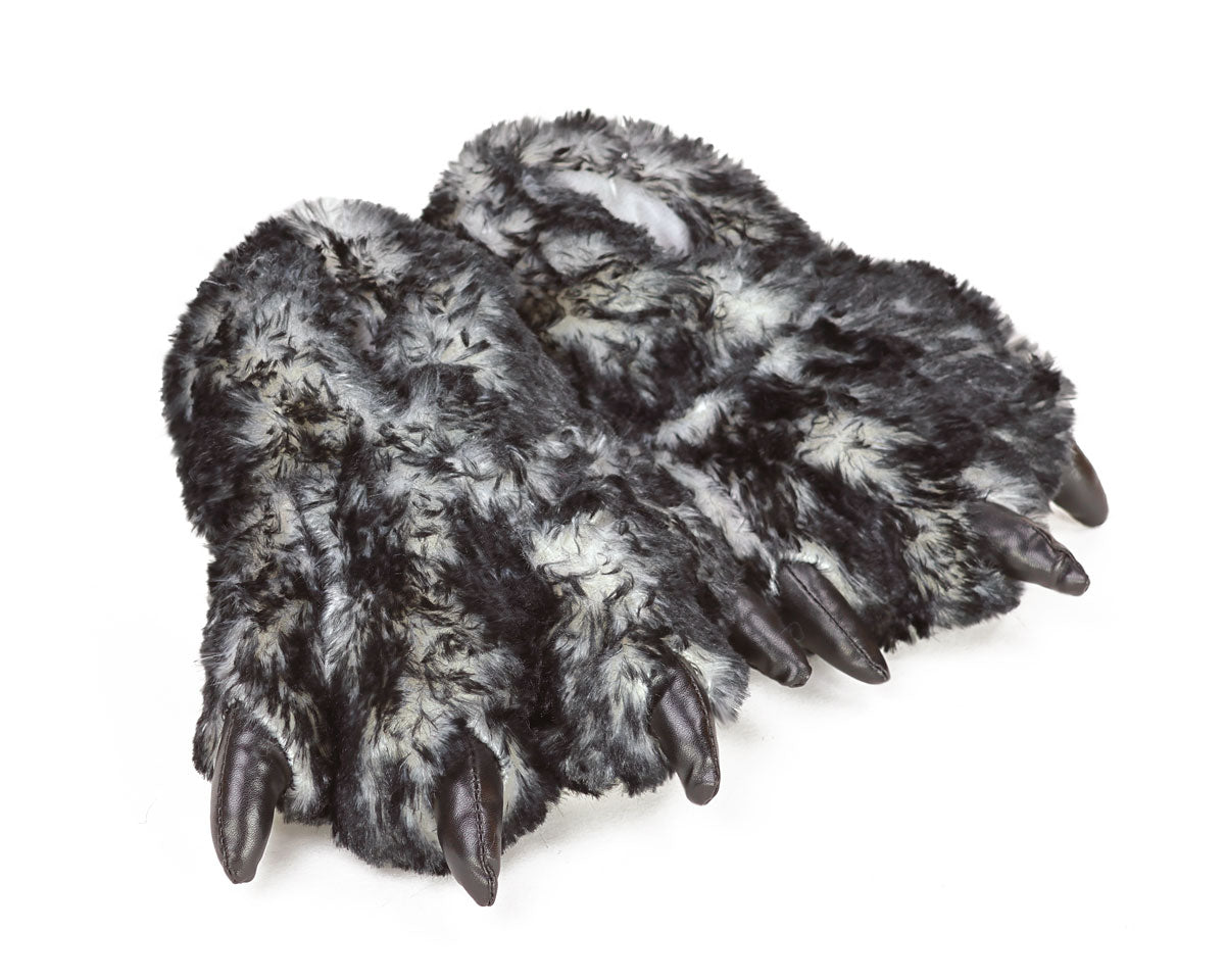 Kids Wolf Paw Slippers 3/4 View