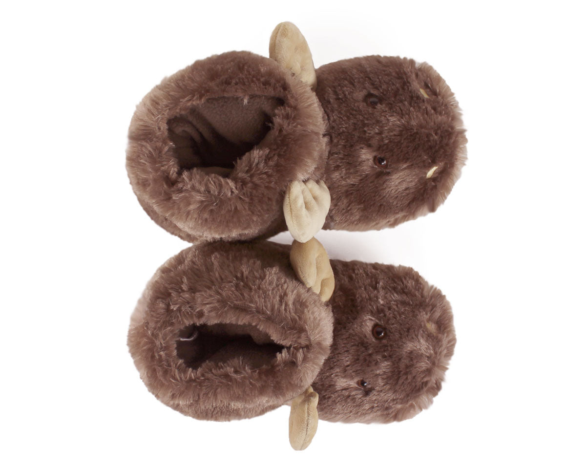Cozy Moose Slippers | Moose Critter Boot Slippers – BunnySlippers.com