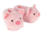Pink pig-shaped slippers on a white background