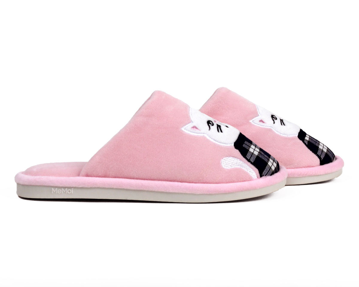 Plaid Cat Slippers