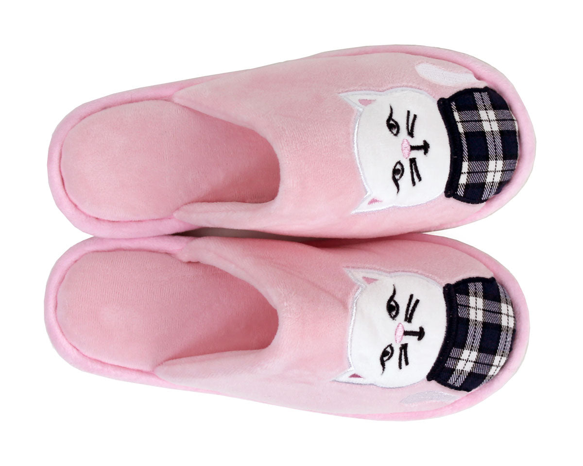 Plaid Cat Slippers
