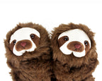 Fuzzy Sloth Slippers Close Up of Faces
