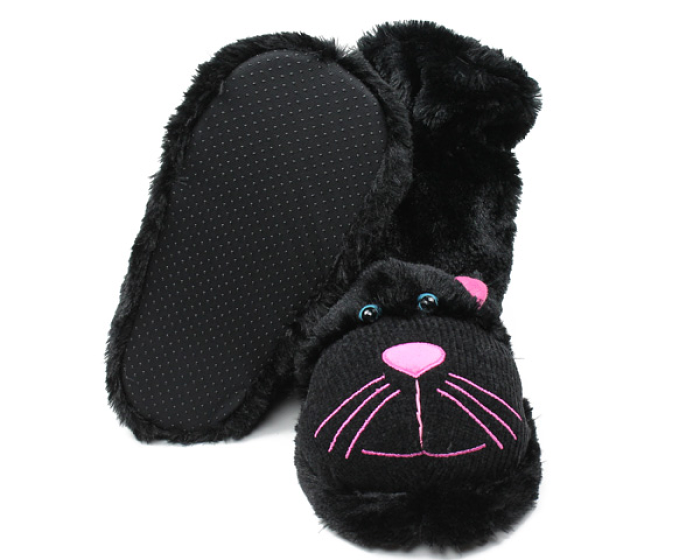 Black Cat Slipper Socks | Aroma Home Slippers | Cat Slippers