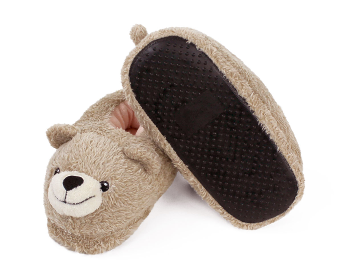 teddy bear with bunny slippers