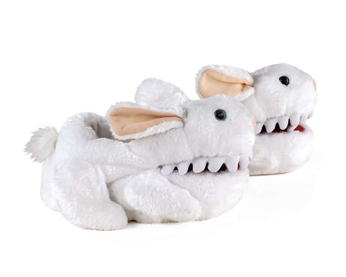 Monty Python Killer Rabbit Slippers Side View with Mouths Closed