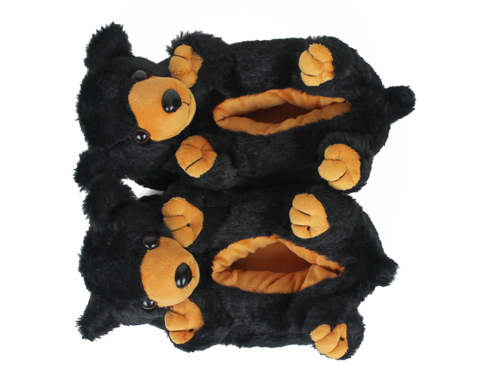 Black Bear Slippers Top View