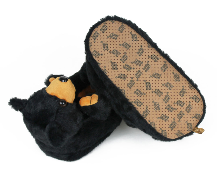 Black Bear Slippers Bottom View