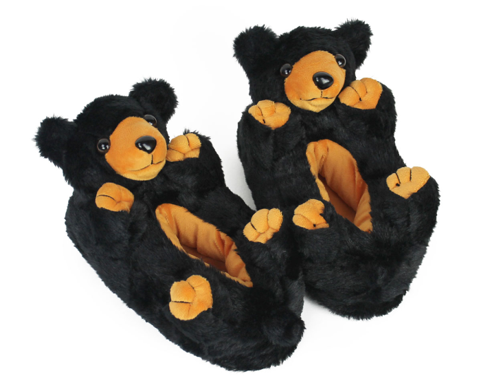 Black Bear Slippers 3/4 View