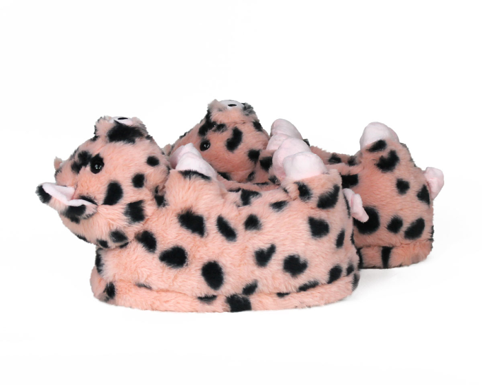 Kids Spotted Pig Slippers Side View