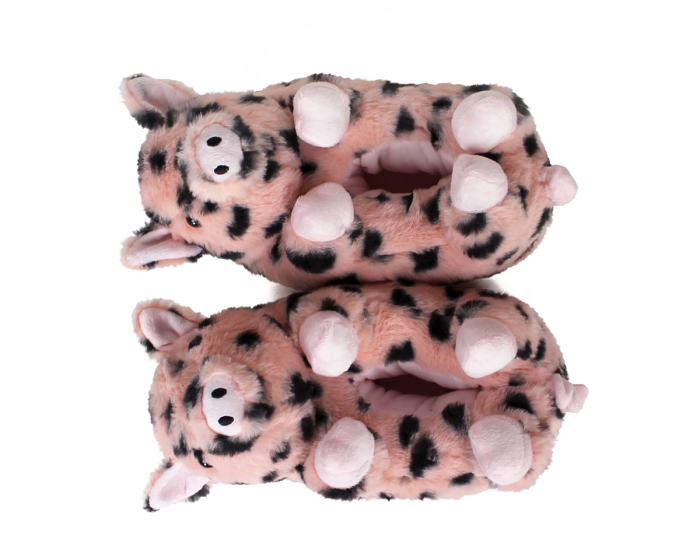 Kids Spotted Pig Slippers Top View