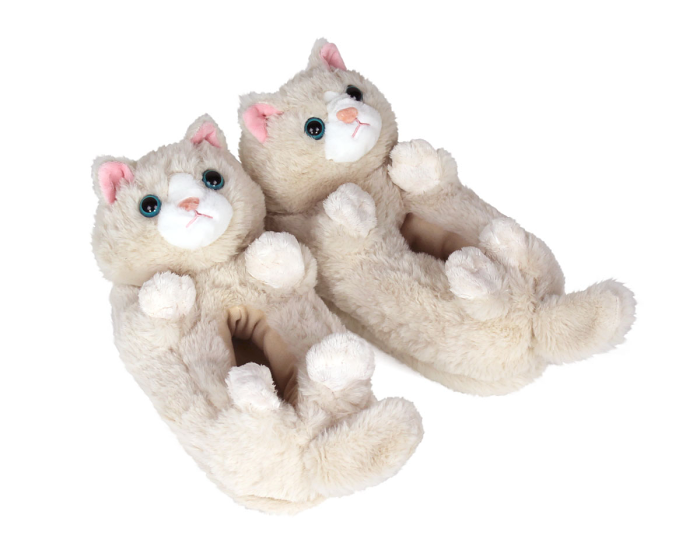 Kids Kitty Cat Slippers 3/4 View