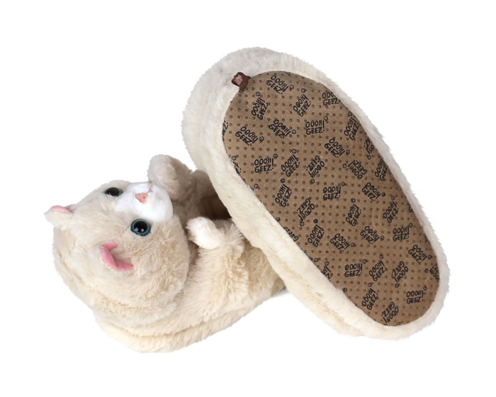 Kids Kitty Cat Slippers Bottom View