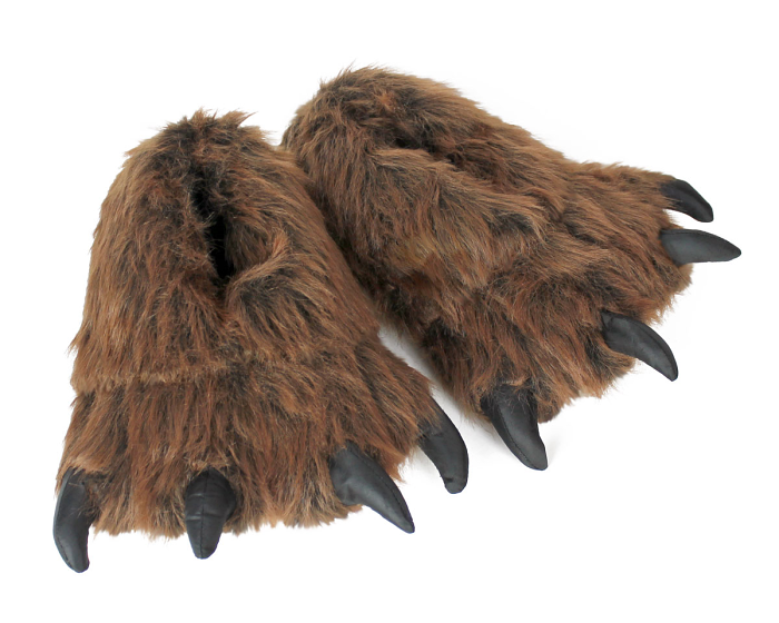 Grizzly Bear Paw Slippers 3/4 View