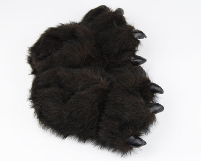 Kids Black Bear Paw Slippers | Black 