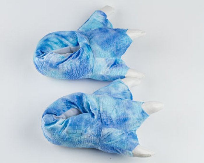 Children's Blue Dinosaur Feet Slippers 4