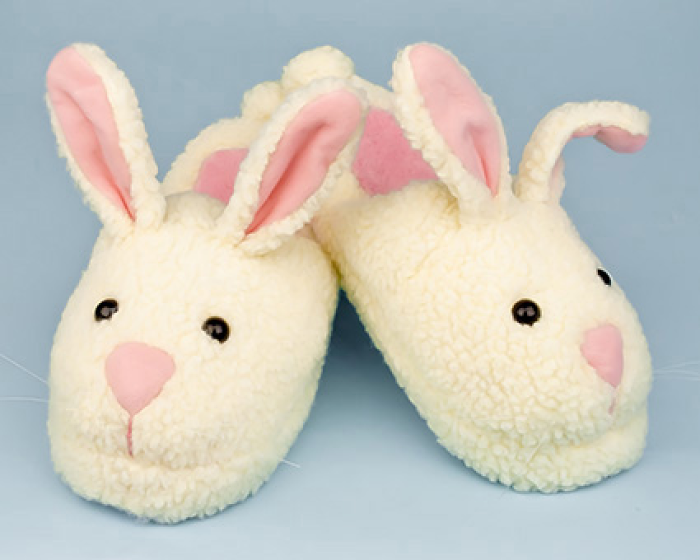 blue bunny slippers