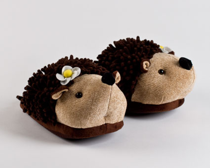 Children's Fuzzy Hedgehog Animal Slippers 1