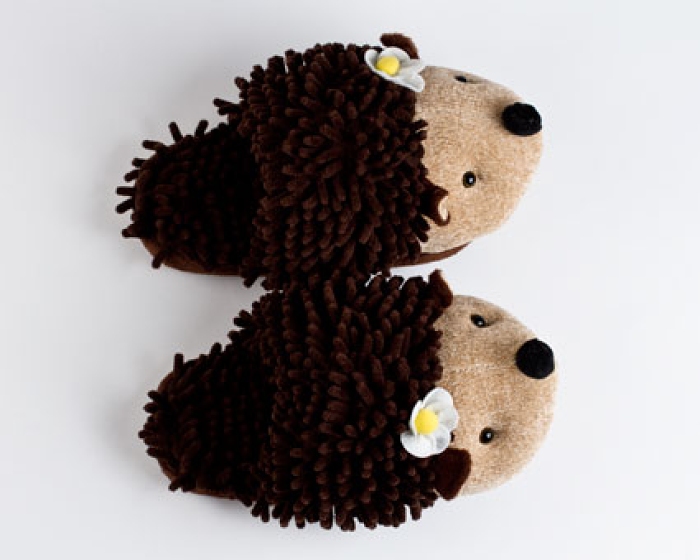 Children's Fuzzy Hedgehog Animal Slippers 4